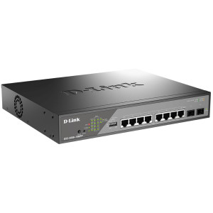 D-Link DSS-200G-10MPP 10-Port Gigabit L2 Managed PoE++ Switch, 8 PoE Gigabit ports and 2 SFP ports, 242W PoE budget